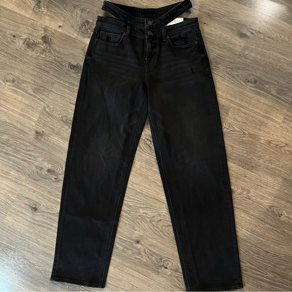 American Eagle Black Denim Jeans w Cutouts